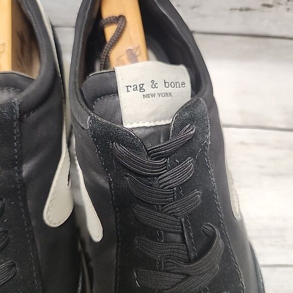 Rag & Bone Retro Runner Womens Size 38/7.5 Black White Athletic Shoes Sneakers - Picture 8 of 9